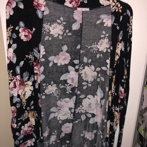 Maurices Black Floral Cardigan